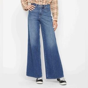 NWT Judy Blue Tummy Control Retro Wide Leg Jeans Dark Blue Size 11 / 30